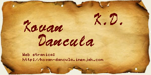 Kovan Dančula vizit kartica